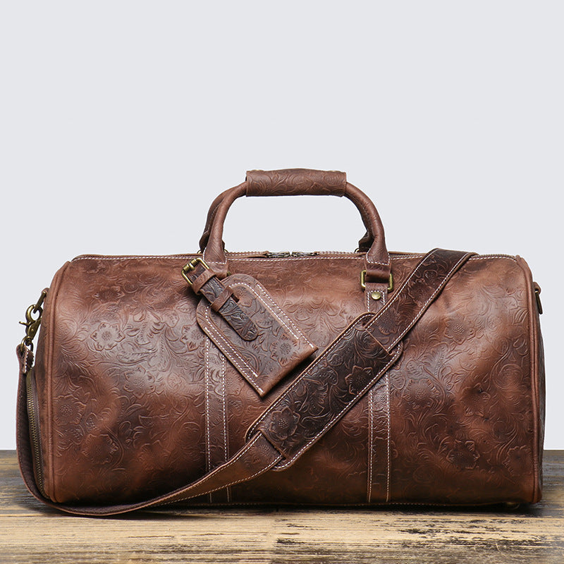 Men's Source Genuine Leather Portable Large Capacity Travel Bags
