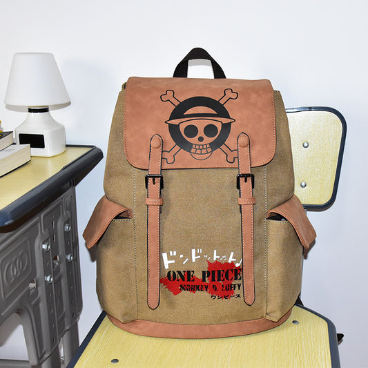 Attack Fire Shadow One Piece Canvas Middle School Students' Schoolbags