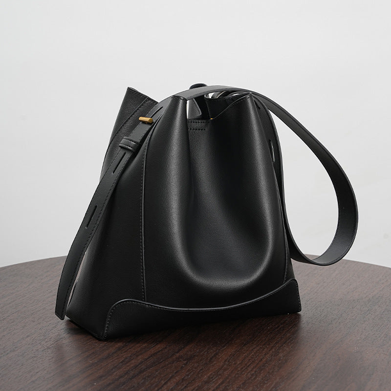 Women's Minority Commuter Genuine Leather High-grade Exquisite Bucket Bags
