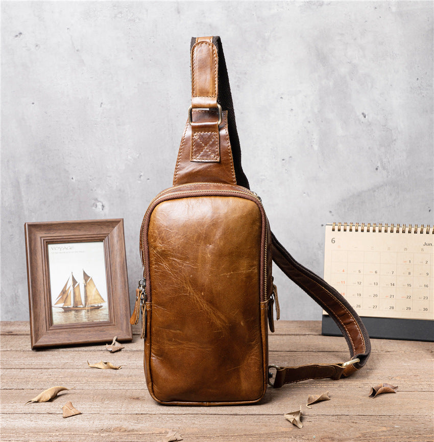 Men's Fashion First Layer Cowhide Korean Trendy Bags
