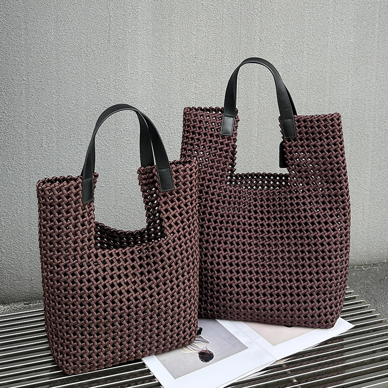 Luxury Hand-woven Silk Satin Windmill Knot Hollow Handbags