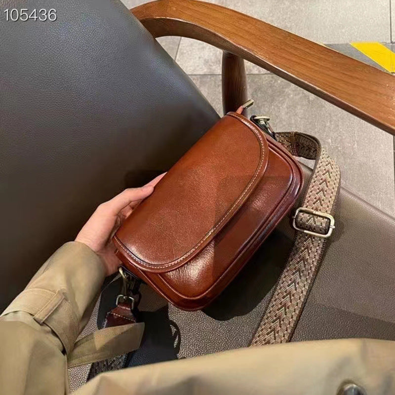 Women's Genuine Leather Vegetable Tanned Cowhide Hand-rub Crossbody Bags