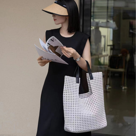 Luxury Hand-woven Silk Satin Windmill Knot Hollow Handbags