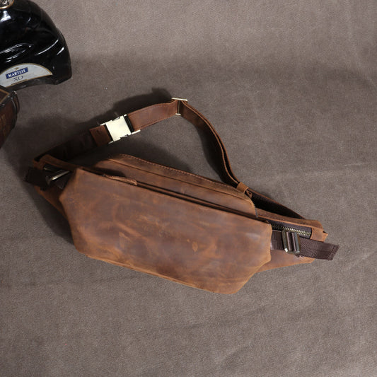 Men's Trendy Leather Multifunctional Crazy Horse Men's Waist Packs