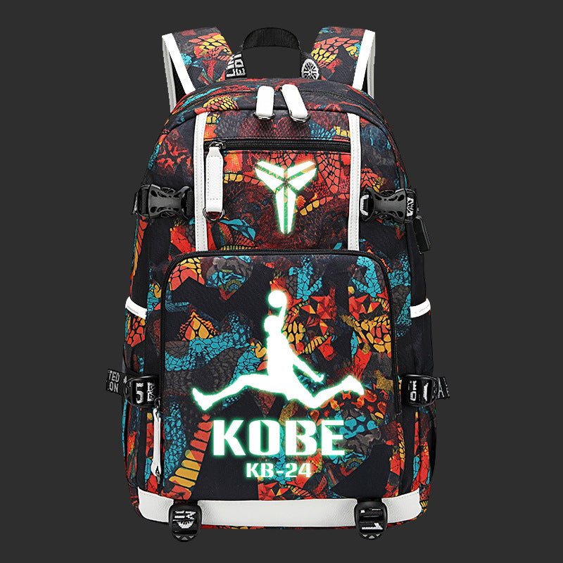 Men's Black Mamba Basketball Thermal Transfer Printing Backpacks