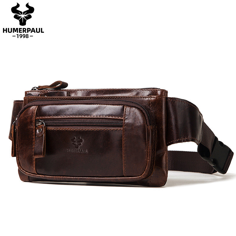 Men's Paul Genuine Leather First Layer Cowhide Men's Waist Packs