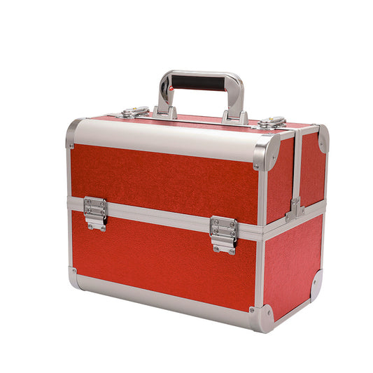 Alloy Double Open Portable Beauty Nail Box Cosmetic Cases