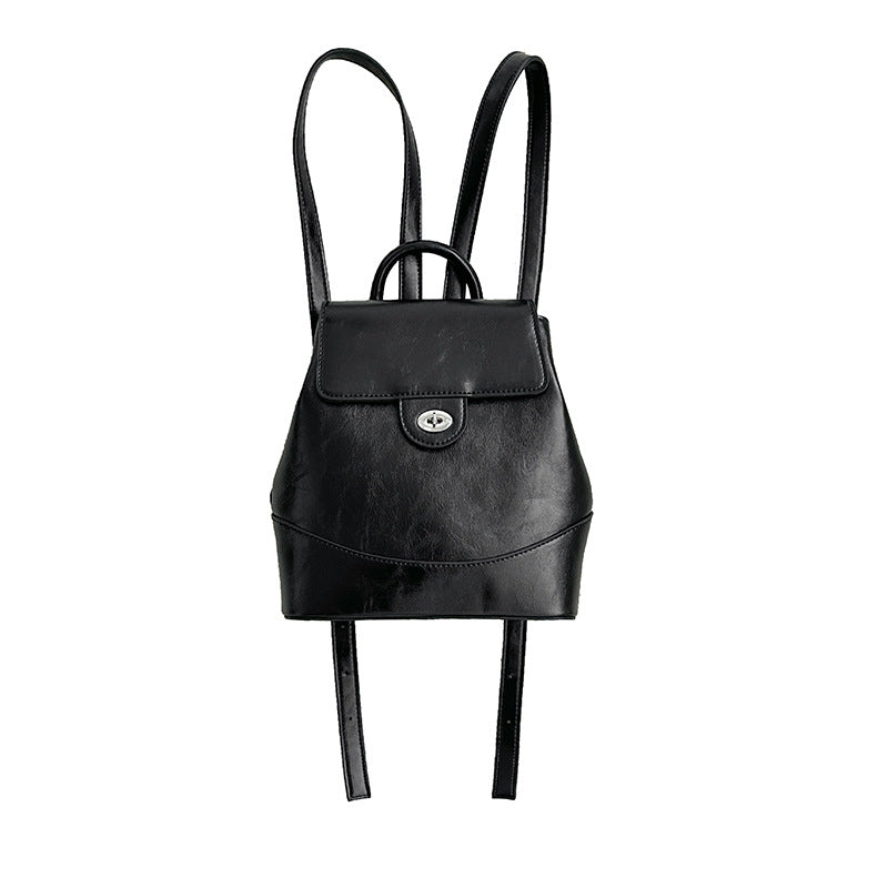 Oil Wax Leather Flip Wild Retro Backpacks