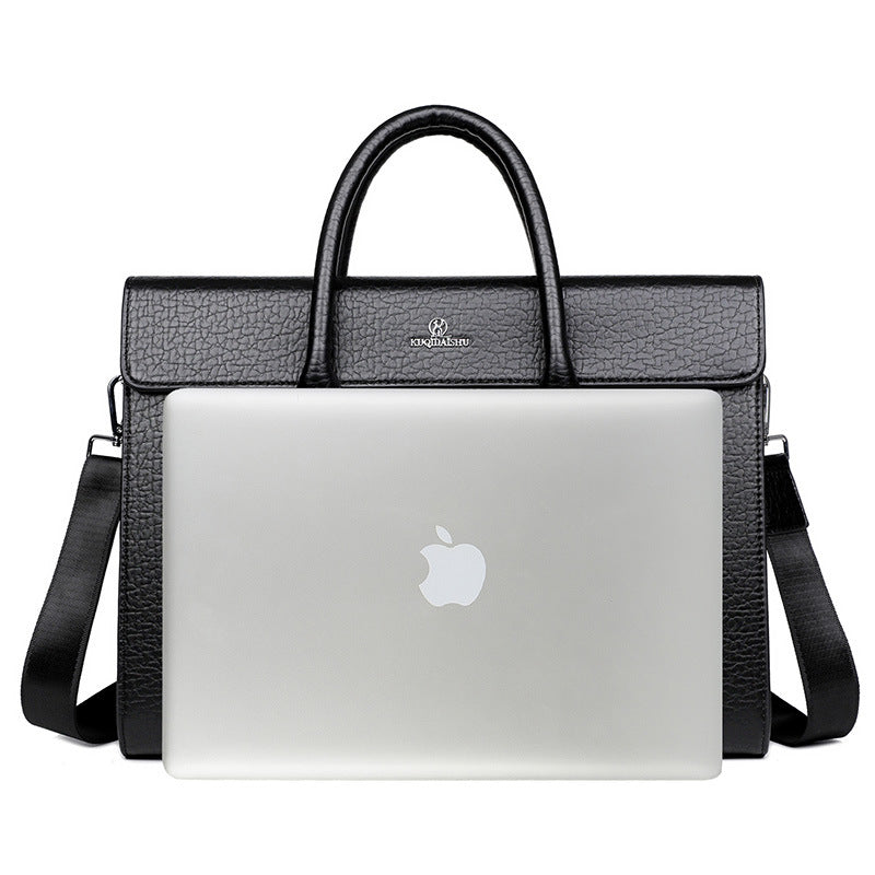 Men's Leather Large Capacity Horizontal Boutique Official Men's Briefcases