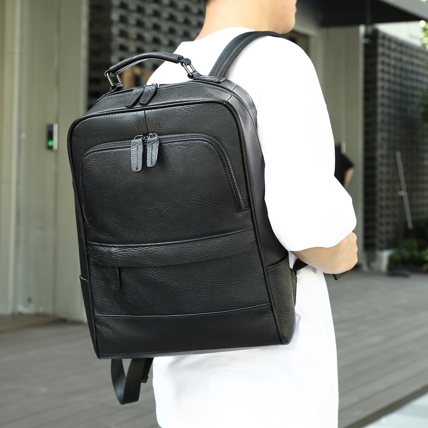 Men's Crazy Horse Leather Cowhide Simple Fashion Backpacks