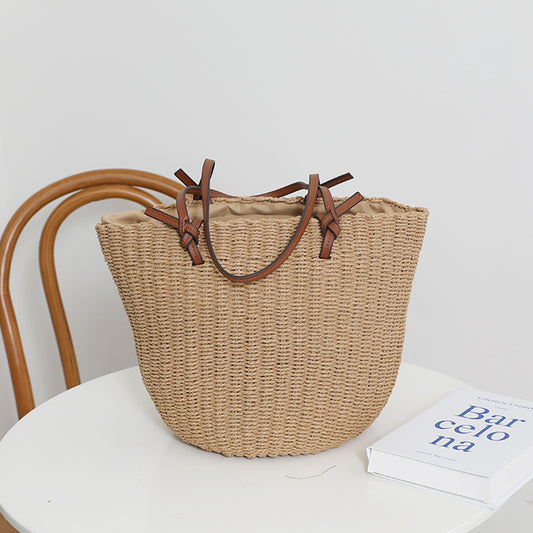 Women's Retro Straw Portable Rattan Weave Hand-woven Shoulder Bags