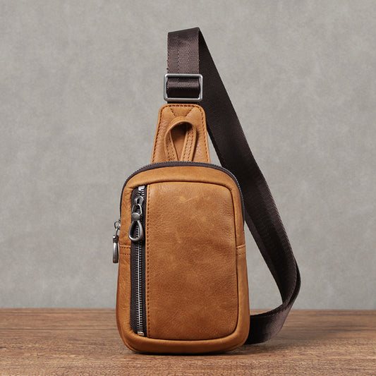 Men's Classic Mini First Layer Cowhide Shoulder Bags