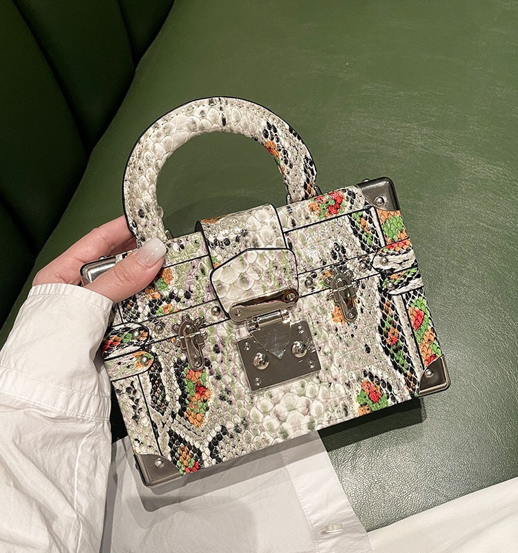 Women's High-grade Genuine Leather Snake Pattern Portable Crossbody Bags