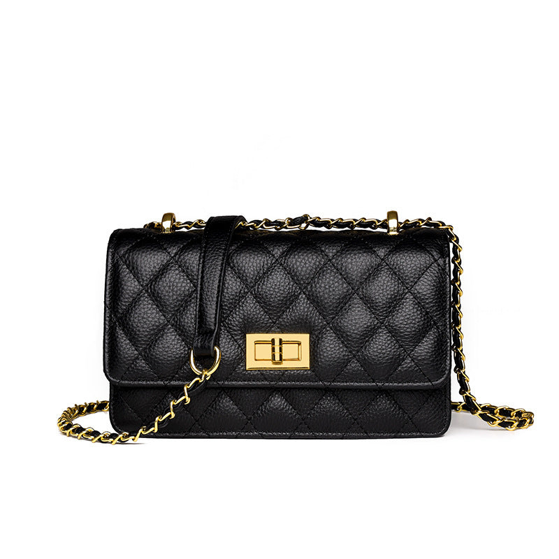 Women's Leather Chain Fashion Rhombus Single First Shoulder Bags