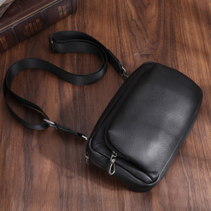 Men's Leather Fashion First Layer Cowhide Clutch Bags