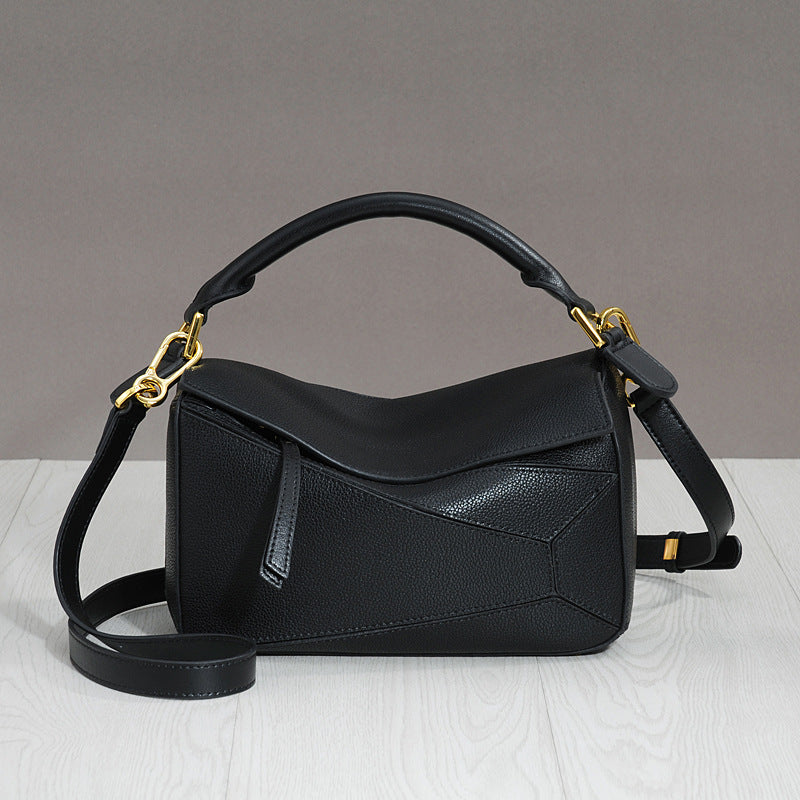 Women's Genuine Leather Geometric Size Rhombus Hand Crossbody Bags