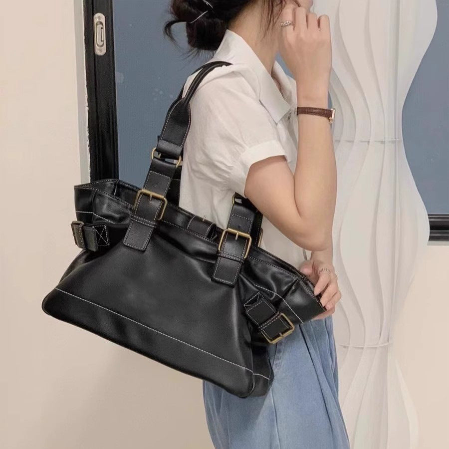 Mother's Soft Leather Design Star Large Tote Bags