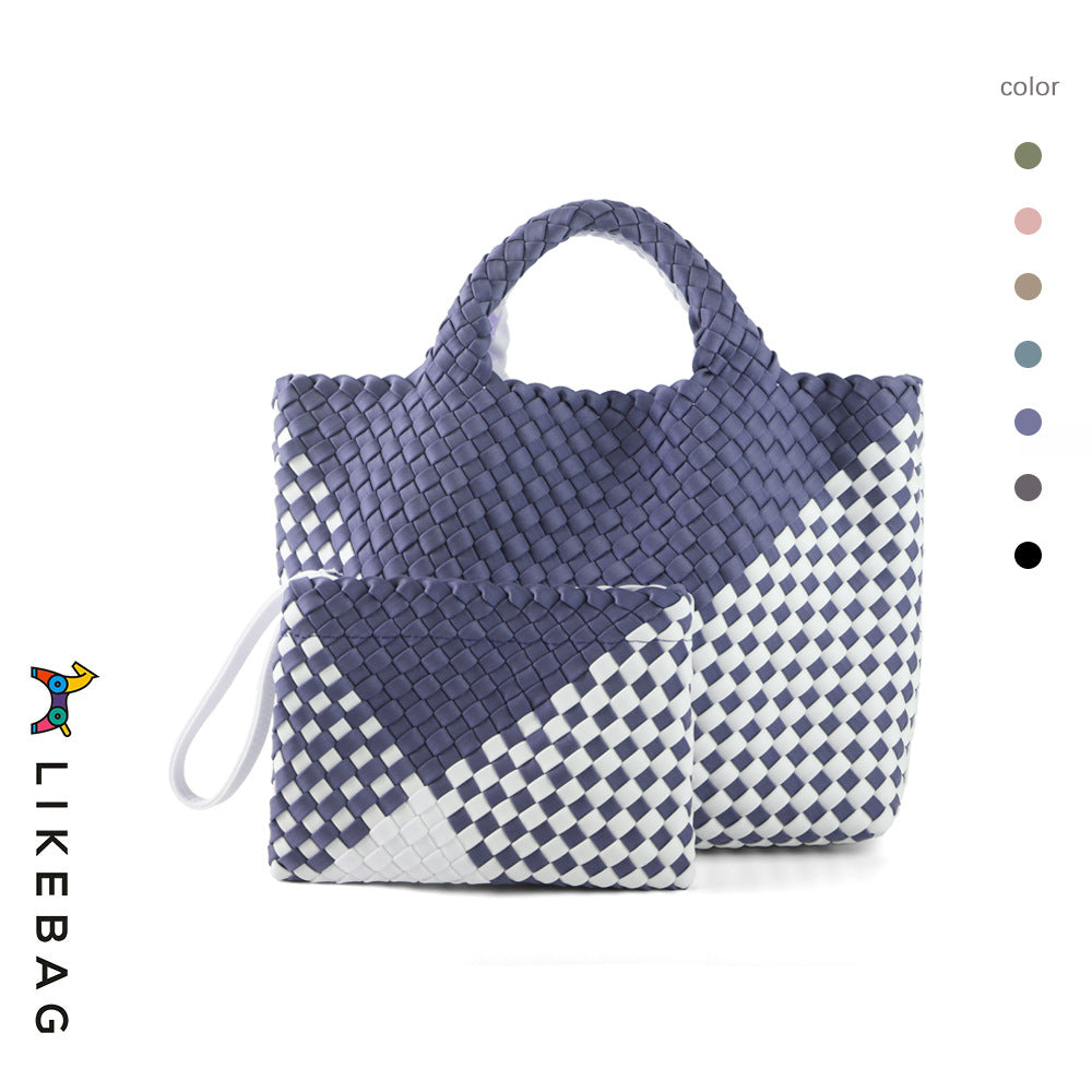 Women's Woven Medium Ribbon Advanced Color Matching Handbags