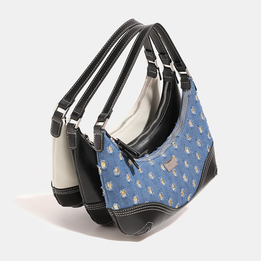 French Stick Female Advanced Texture Design Ripped Contrast Color Armpit Bags