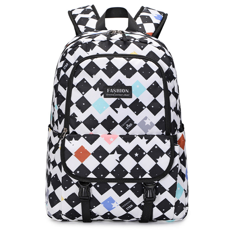 Women's Fresh Sweet Large Capacity Checked Printed Bags