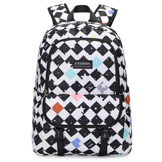 Women's Fresh Sweet Large Capacity Checked Printed Bags