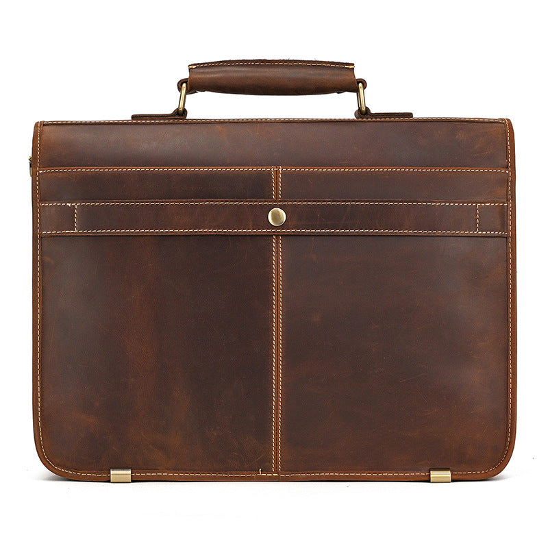 Men's Leather Business Crazy Horse Portable Cowhide Men's Briefcases