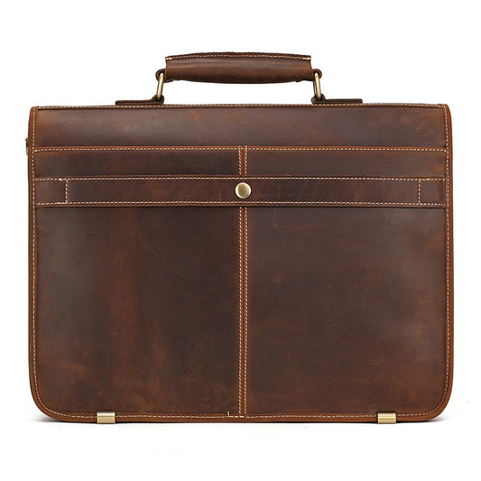 Men's Leather Business Crazy Horse Portable Cowhide Men's Briefcases
