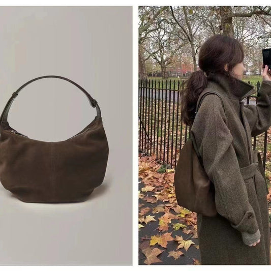 Durable Niche Underarm Vintage Suede Dumpling Shoulder Bags
