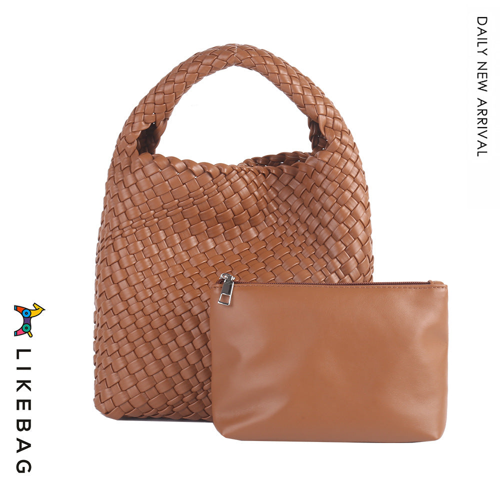 Women's Quality Handmade Woven Vegetable Basket Composite Shoulder Bags