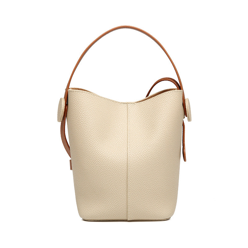 Women's First Layer Leather Simple Son Mother Bucket Bags