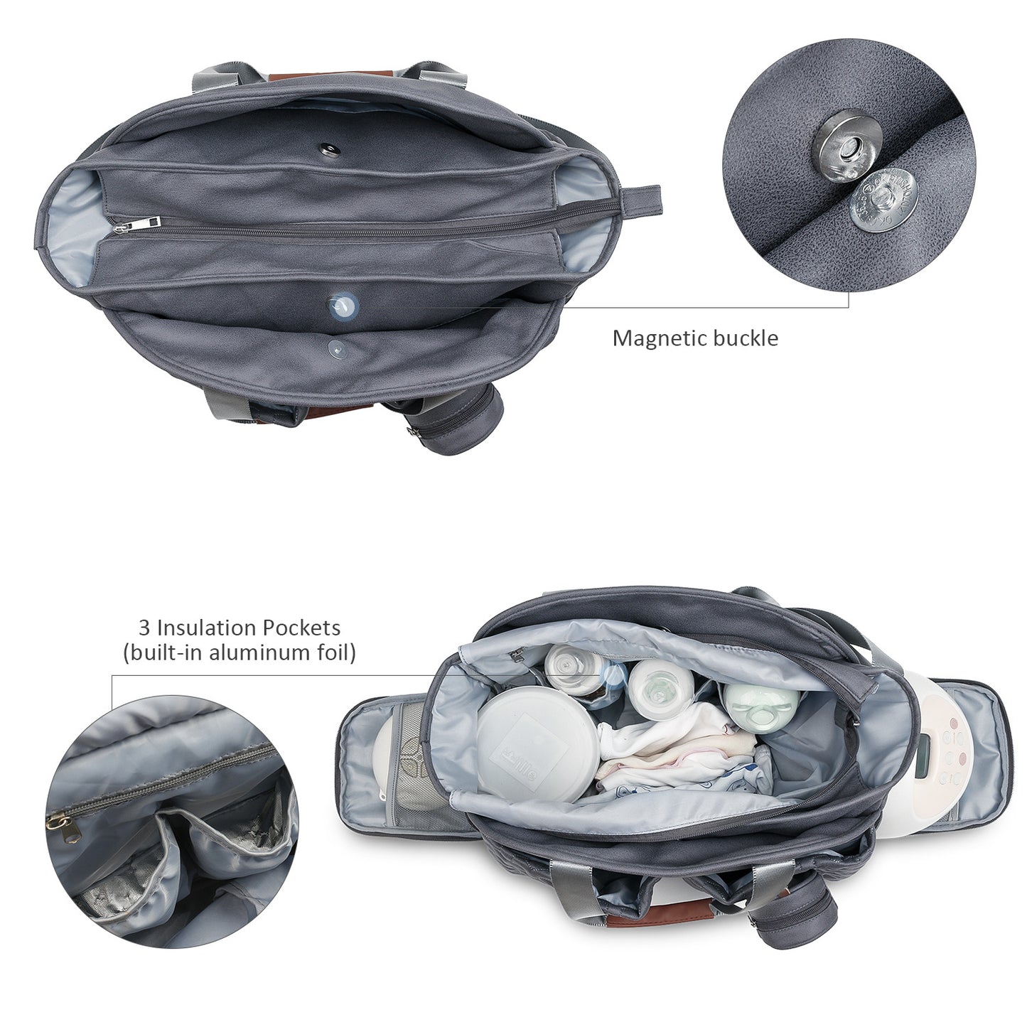 Breast Pump For Moms With Pacifier Strap Large Bags