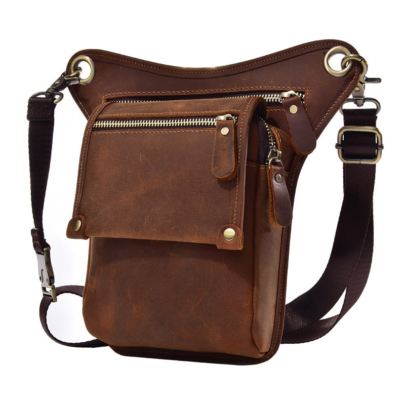 Men's First Layer Cowhide Leather Crazy Horse Men's Waist Packs