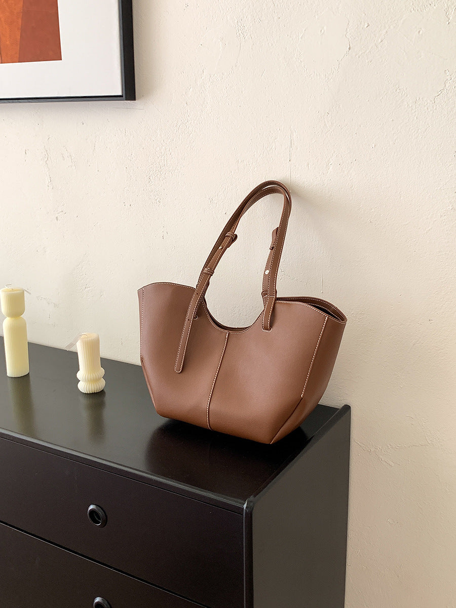 High-grade Versatile Wings Solid Color Large Capacity Commuter Shoulder Bags