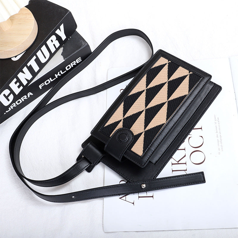 Women's Mobile Fashion Vertical Mini High Texture Phone Bags