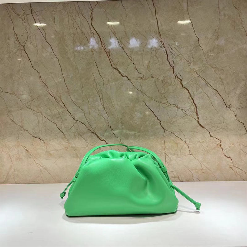 Women's Selected Genuine Leather Dumpling Clutch Cowhide Crossbody Bags