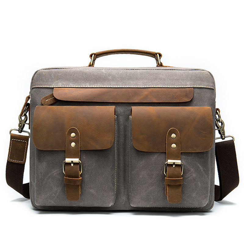 Men's Cowhide Cloth Vintage Business Inch Computer Men's Briefcases
