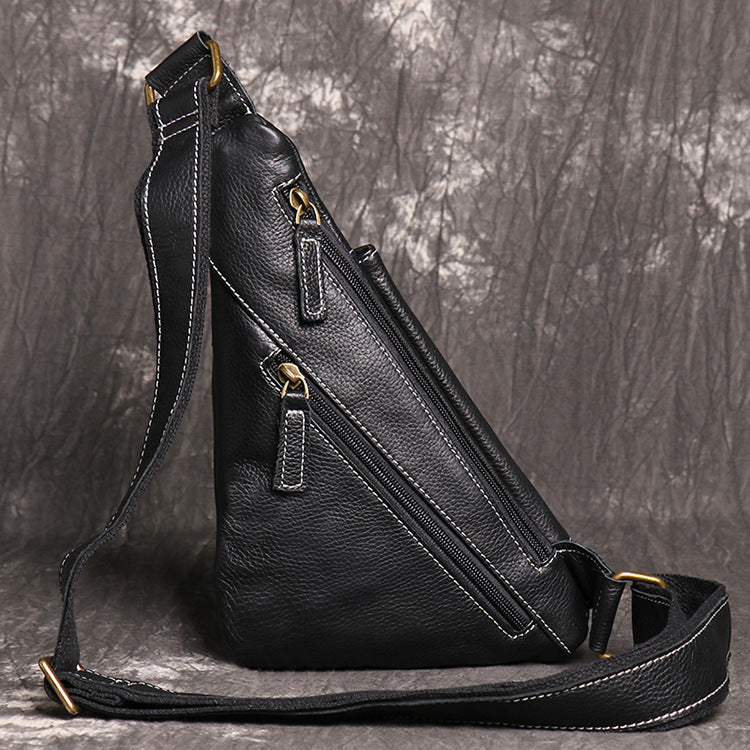Men's Korean Style Unique Cattle Leather Men's Chest Bags