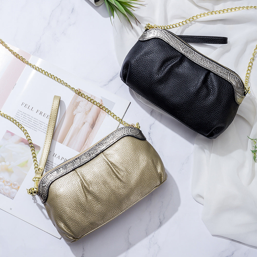 Women's Genuine Leather Cloud Fashion Red Bridal Dinner Crossbody Bags