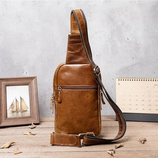 Men's Fashion First Layer Cowhide Korean Trendy Bags