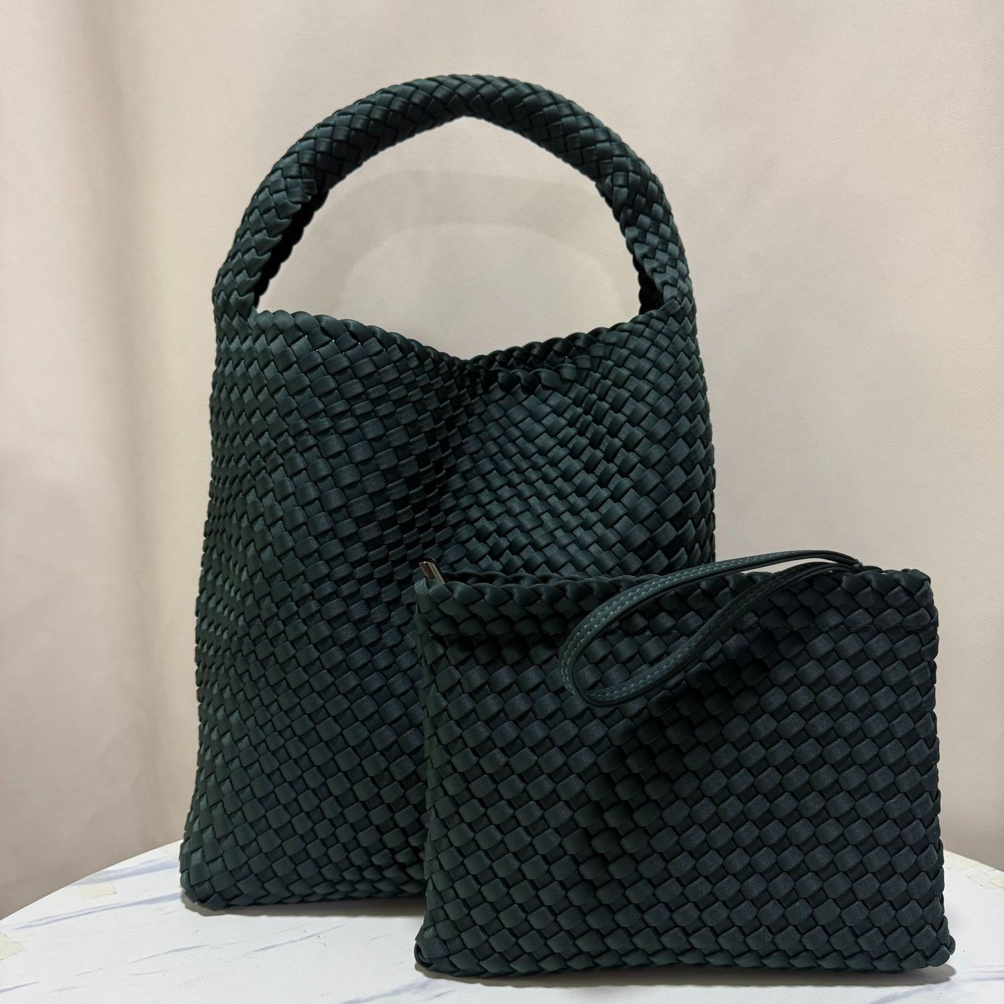 Hand-woven Large Capacity Combination Trendy Soft Shoulder Bags