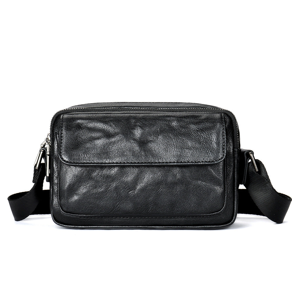 Men's Genuine Leather High-grade First Layer Cowhide Oblique Men's Messenger Bags