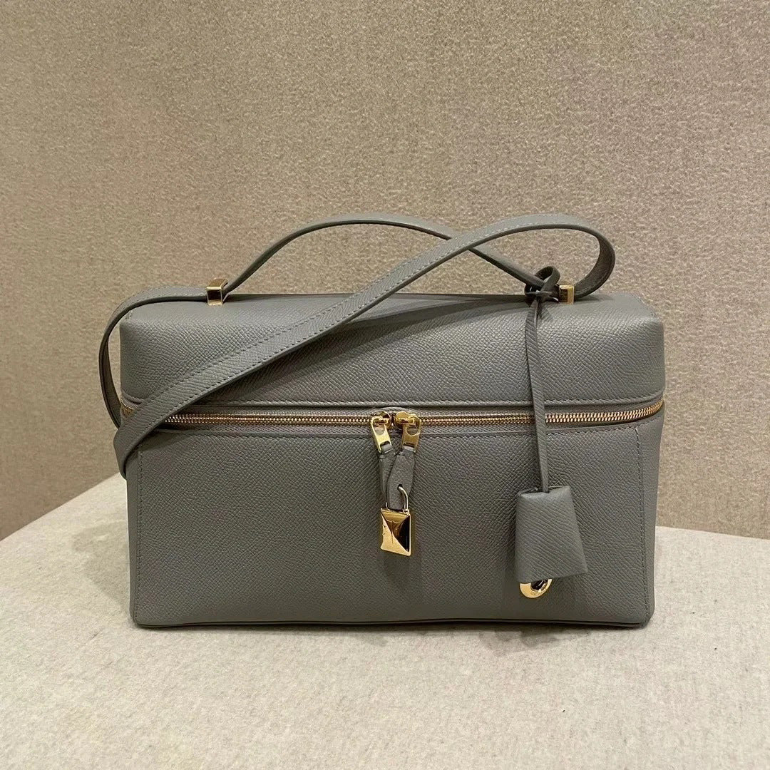 Genuine Leather Retro Cowhide Lunch Box Large Bags