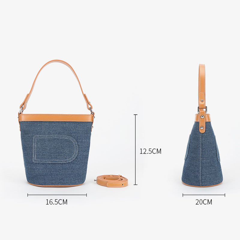 Women's Fashion Stitching Denim Canvas Retro Shoulder Bags