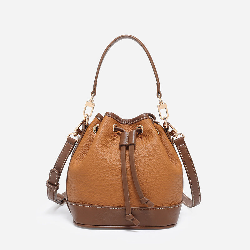 Women's Cowhide High-grade Light Luxury Portable Genuine Bucket Bags