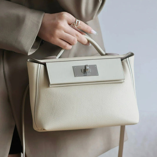 Women's First Layer Cowhide Kelly Genuine Leather Small Square Bags