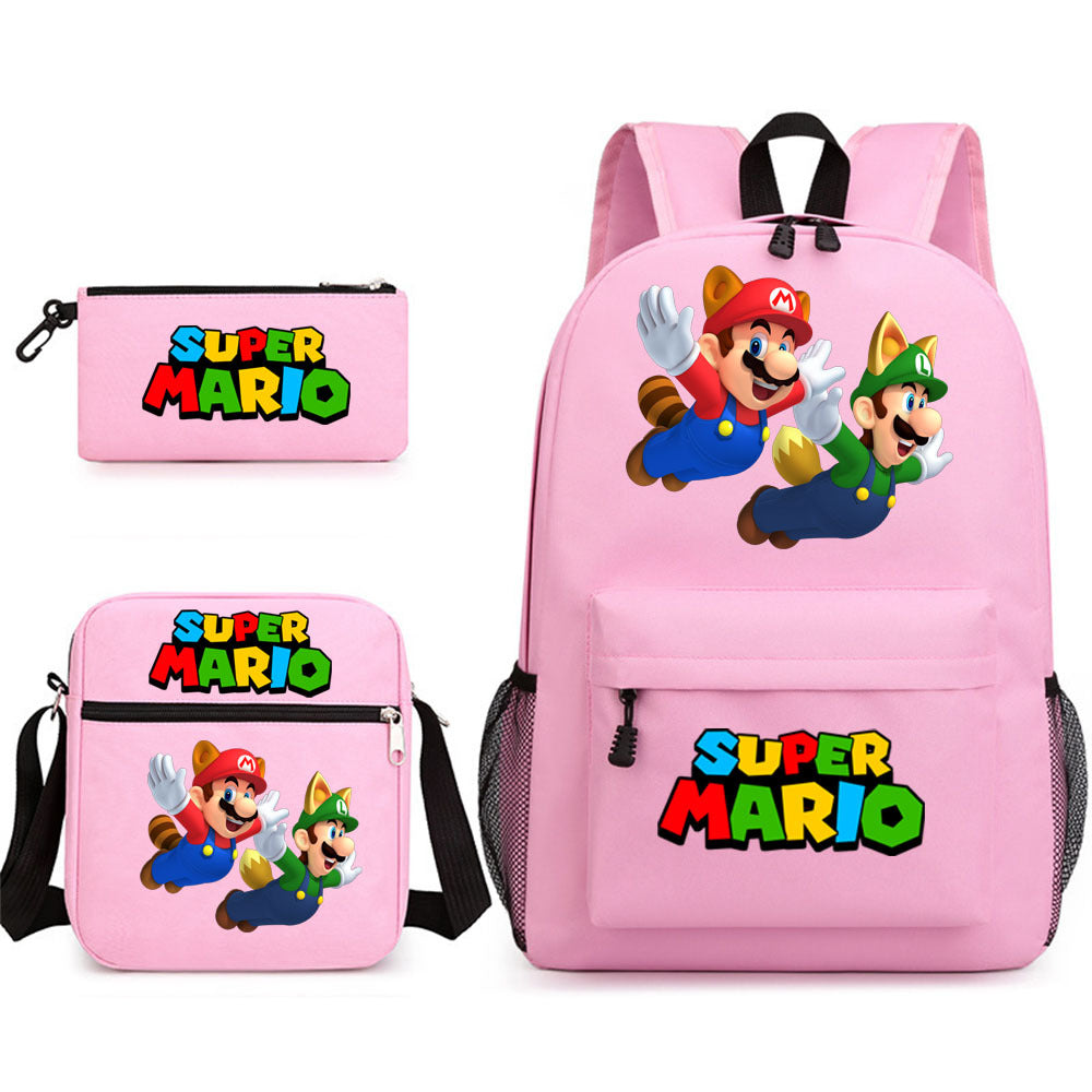 Game Mario Super Mary Three-piece Cartoon Middle School Students' Schoolbags