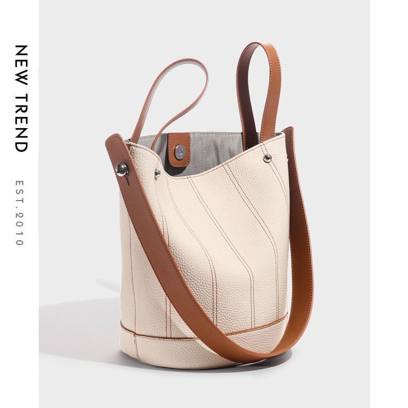 Women's Niche High-grade Genuine Leather Light Luxury Bucket Bags
