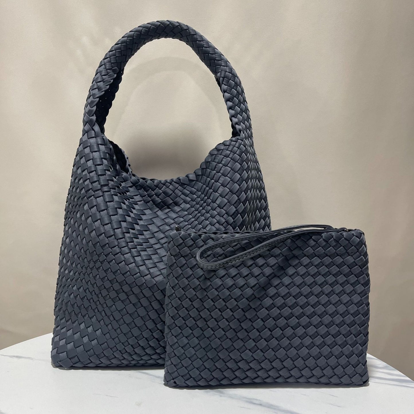 Women's High-grade Nylon Hand-woven Underarm Satin Shoulder Bags