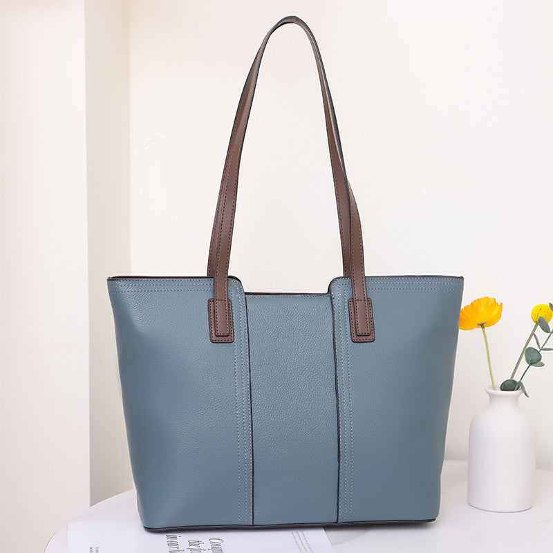 Women's Large Capacity Leather Graceful Niche Commuter Tote Bags
