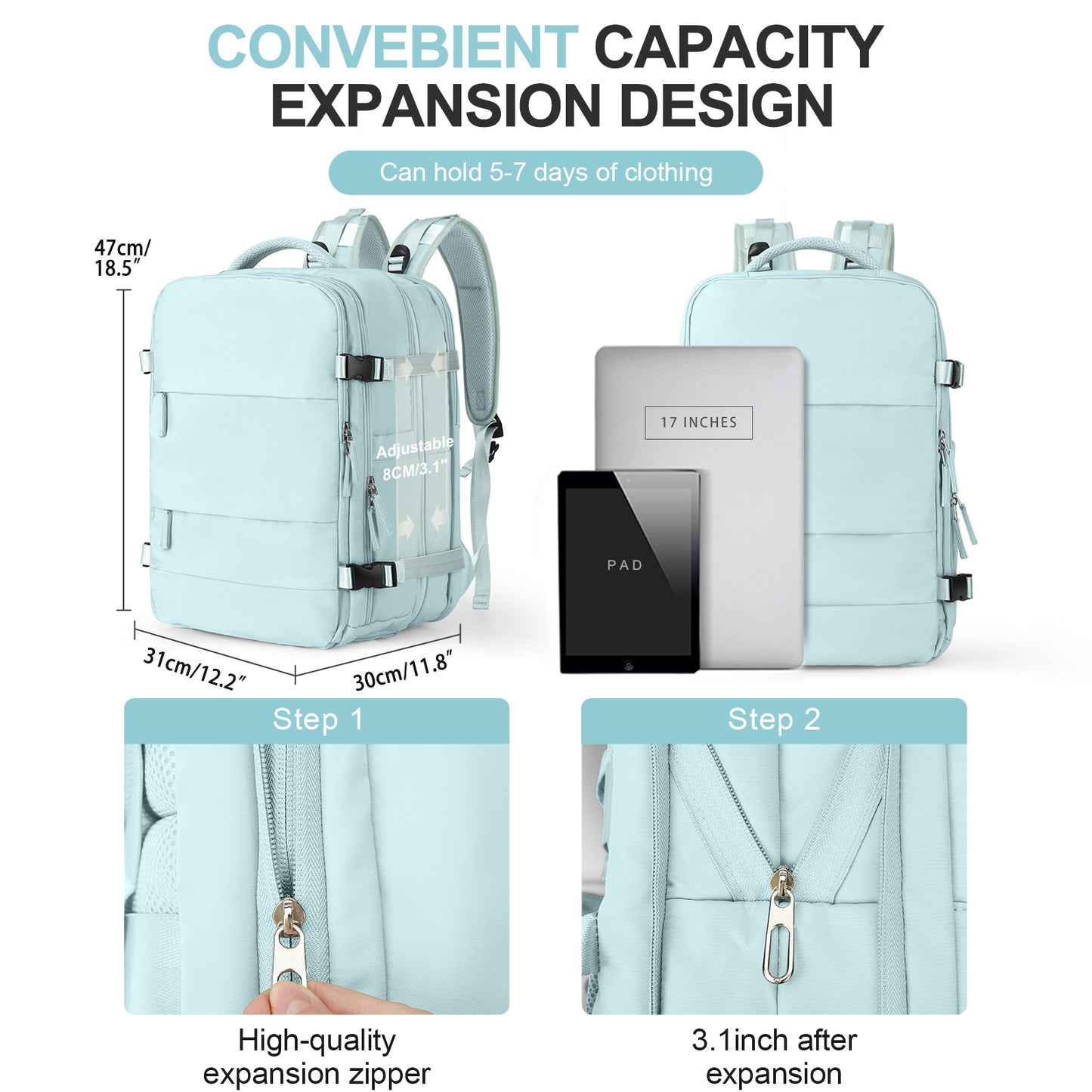 Women's Large Capacity Boarding Business Early College Backpacks